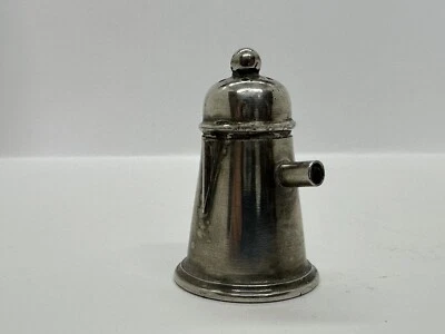 Ancienne Salière Forme Chocolatière Metal Argenté Poinçons - Photo 1/4