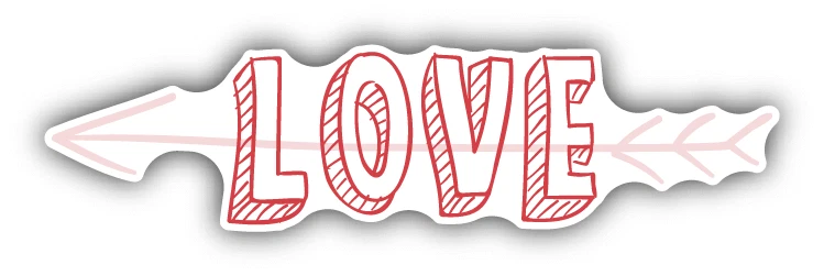 Love Arrow Wedding Pure Vintage Car Bumper Sticker Decal 6" x 3" - Image 1 of 1