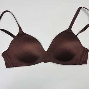 Wacoal Bra 34B No Wire Padded Molded Brown Full Coverage Adjustable 852189 - Picture 1 of 6