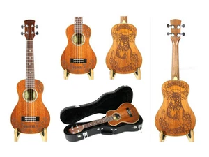 Alulu Concert Ukulele Solid Mahogany, Totem Pattern HU1337-HU1341 - Picture 1 of 40