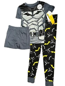 Boys Batman 3-Piece Pajama Sleep Set Size 10 Short Sleeve Shirt Pants  & Shorts - Picture 1 of 2