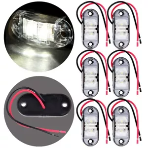 Lente transparente 12 V LED blanco para Kenworth 6 piezas 2,5" marcador lateral ovalado - Imagen 1 de 6