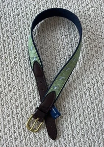 Vineyard Vines Boys Belt Light Green Swordfish Leather Metal Buckle Size 24” - Picture 1 of 7