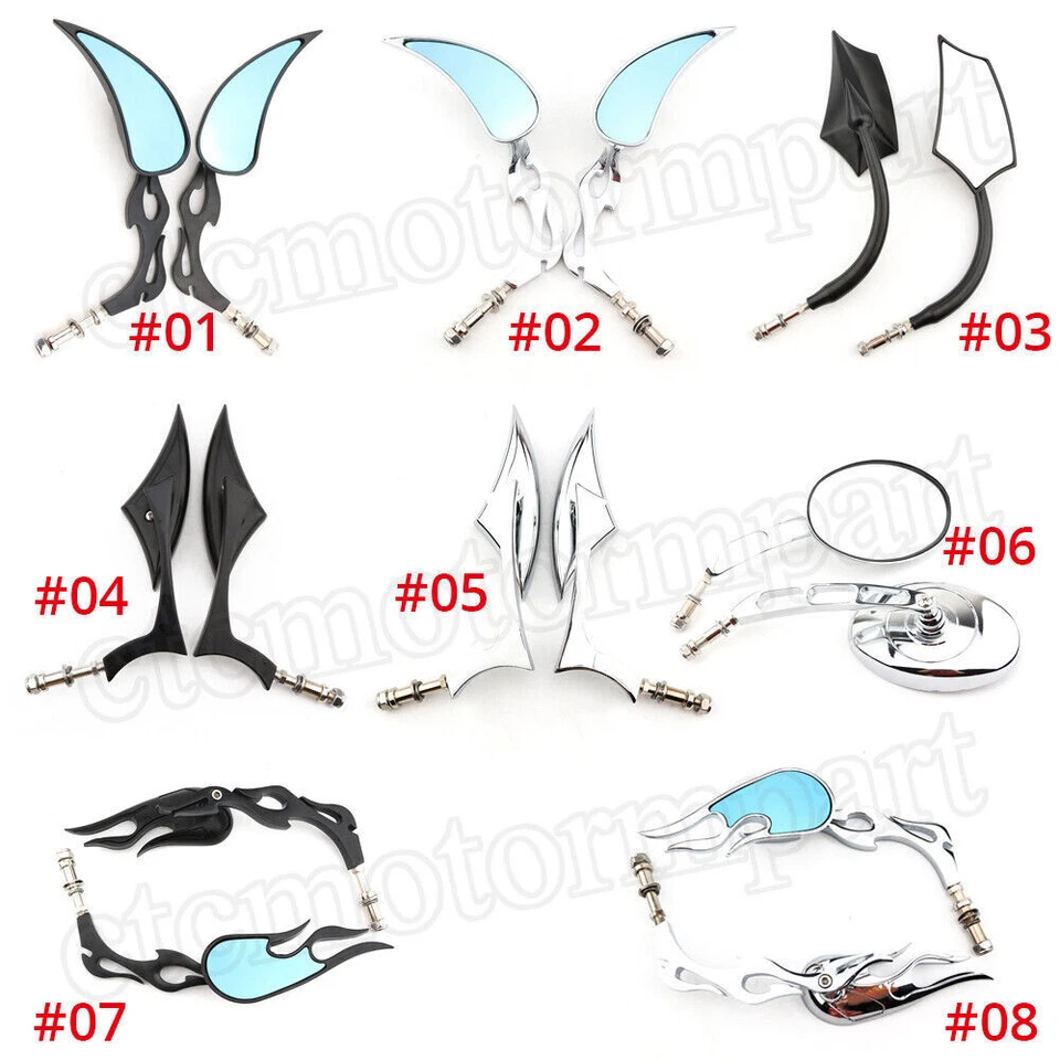 2x Motorcycle Mirrors for Suzuki Intruder 800 1400 1500 Volusia 800 Marauder 800 - Image 1 of 1