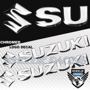 X2 6.25" EXTRA 3D SHINY ABS EMBLEM DECAL WING LOGO+LETTER STICKER SUZUKI CHROME - Picture 1 of 1