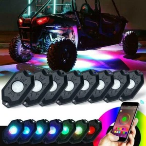 8 Pods RGB LED Rock Lights Neon Lamps for 2019-2023 Polaris RZR XP 4 1000 Turbo - Picture 1 of 12