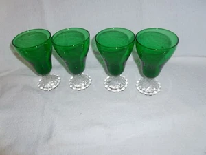 4 Anchor Hocking Forest Green Inspiration (Burple) 5.75" Water Glasses - Picture 1 of 5