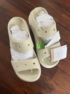 Crocs Classic Crush Sandal Bone Slip Womens Size 8 Women 6 Men Unisex New - Picture 1 of 5