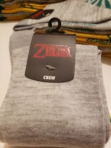 The Legend of Zelda Nintendo Bioworld Crew Socks 2 Pair Yellow Crew Socks NWT - Picture 1 of 5