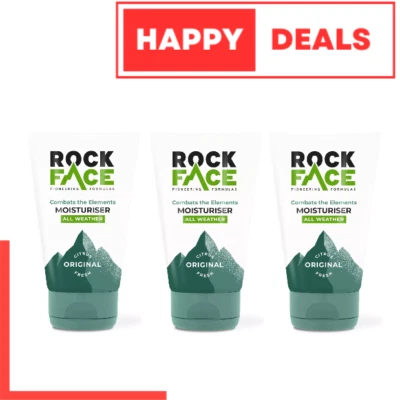 ROCKFACE Rock Face All Weather Moisturiser Original Citrus Fresh | Vegan - 3x 100ml