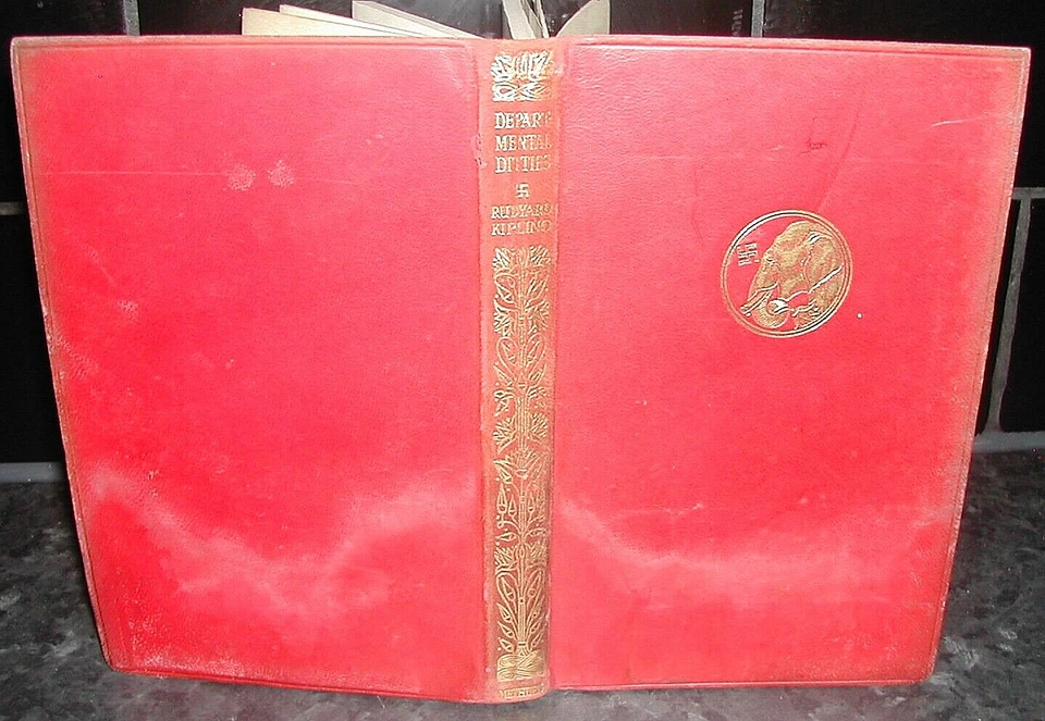 RUDYARD KIPLING British Army FULL RED LEATHER HB 1921 Departmental Ditties INDIA - Image 1 of 1