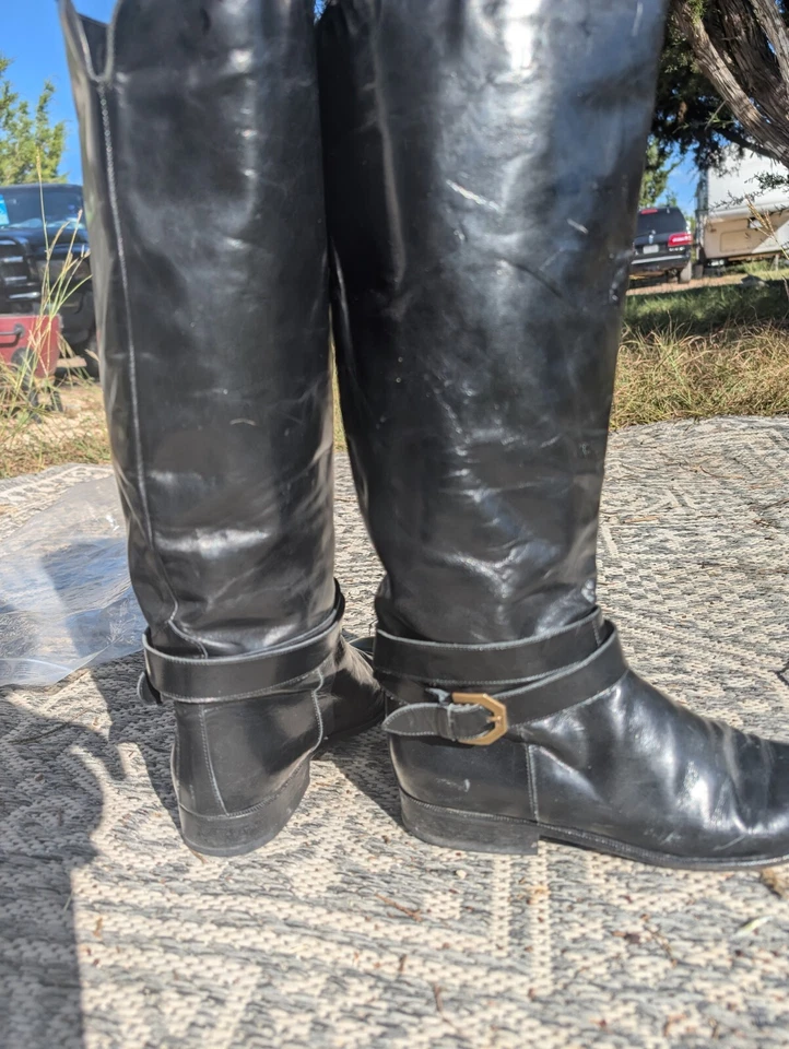 Botas de montar altas Charles Davis Roberta 8,5 AA cuero italiano  Foto 1 de 2