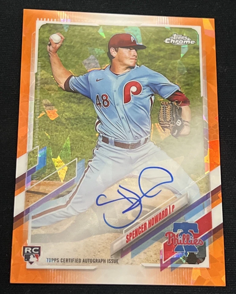 2021 Topps Chrome Sapphire Edition Rookie Orange /25 Spencer Howard Auto RC - Image 1 of 2
