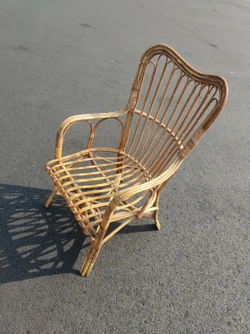 Mid Century Franco Albini Style Rattan / Wicker / Bamboo Armchair Cover