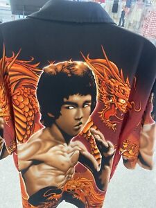 Bruce Lee - Button-Up Shirt - Enter The Dragon Art - Size XL - RARE!!