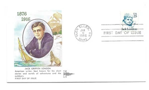 2182 25c Jack London, GillCraft, FDC - Picture 1 of 1
