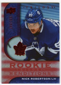 Nick Robertson 2020-21 Upper Deck TRILOGY Rookie Renditions Red Foil 189/799