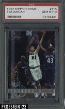 1997-98 Topps Chrome #115 Tim Duncan San Antonio Spurs RC Rookie PSA 10