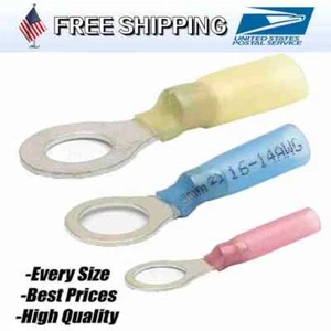 Wire Crimp Connectors Waterproof Heat Shrink Ring Terminals 22-10 AWG US - Picture 1 of 13