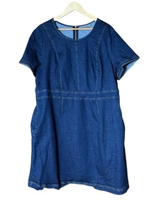 Jessica London 22W Blue Denim Dress Back Zip - Picture 1 of 5