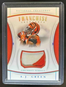 2019 National Treasures AJ Green Franchise Patch Prime #20/25 Bengals - Picture 1 of 2