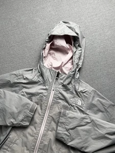 The North Face Jacket Girls XS Gray HyVent Padded Windbreaker Rain Hooded - Picture 1 of 14