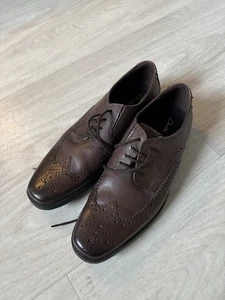 Men’s Clark’s Brown Leather Shoes Brogues Size 8 Lace Up - Picture 1 of 6