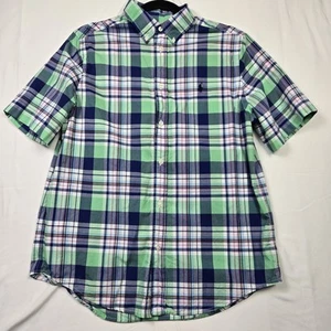 Ralph Lauren Plaid Shirt Youth XL Green Blue Orange SS Button Down ***READ - Picture 1 of 8