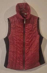 Zenergy by Chico's rote bauschige Weste mit durchgehendem Reißverschluss dehnbar schwarze Seiten Damengröße 1 - Bild 1 von 7
