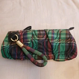 Vivienne Westwood Accessories Women's Clutch Handbag Green Red Gold Check JAPAN - Picture 1 of 4