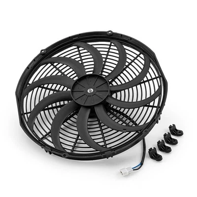 Ventilador térmico eléctrico radiador hoja reversible 12V 'S' 16" - motor grande Foto 1 de 4