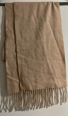 Charter Club Fringed Cashmere Scarf Khaki Brown Soft NWOT - Image 1 of 2