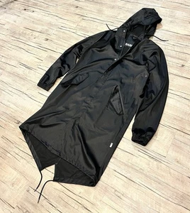Rains Fishtail Hooded Rubberised Parka, Parka, Black, Storm Flap SZ M - Picture 1 of 7