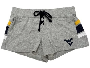West Virginia University Women’s Shorts Size L Gray Logo Drawstring Y2K - Picture 1 of 11