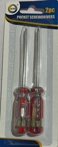 2 X Pocket Screwdrivers Set Mini Small Flat/Philips Screwdriver Clip screwdriver - Picture 1 of 4