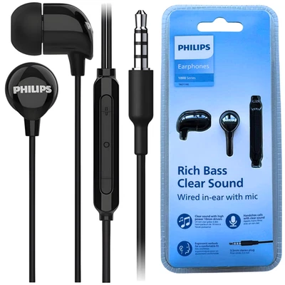 Philips 3.5mm Jack Headphones Earphones Wired for iPhone, iPad, Computer/Samsung - Image 1 of 4
