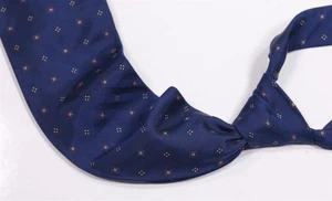 Hickey Freeman Navy Blue Herringbone Silk Necktie Tie Woven in England - Picture 1 of 7