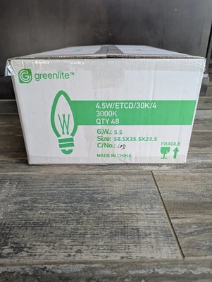 Greenlite Case 48-4 packs (192) Bulbs 4.5W 60W LED Light Bulbs 500 Lumens - Image 1 of 4