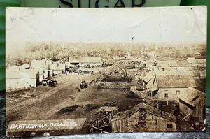 Antique RPPC Postcard Photo Bartlesville Oklahoma Indian Territory 1896 Town - Picture 1 of 5