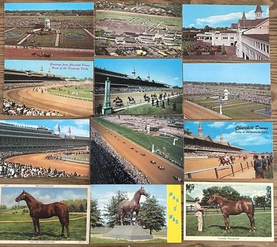 Collection 12 x Postcards Derby Day Vintage Various Ages Litho & Linen. N - Image 1 of 2