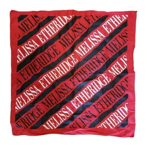 Vintage 1989 Melissa Etheridge Tour Concert Bandana Red Black White - Picture 1 of 4
