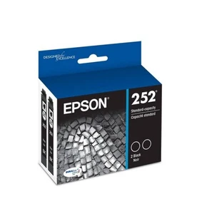EPSON 252 STANDARD CAPACITY 2 BLACK INK CARTRIDGES - Picture 1 of 4