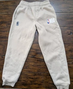NBA Basketball Logo Jogger Sweatpants Kids Youth 10-12 Beige Tan Sand - Picture 1 of 9
