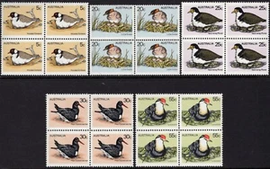 Australia Birds Definitive's Series I 1978 conjunto de 5 bloques de 4 montadas sin montar o nunca montadas, limpio - Imagen 1 de 1