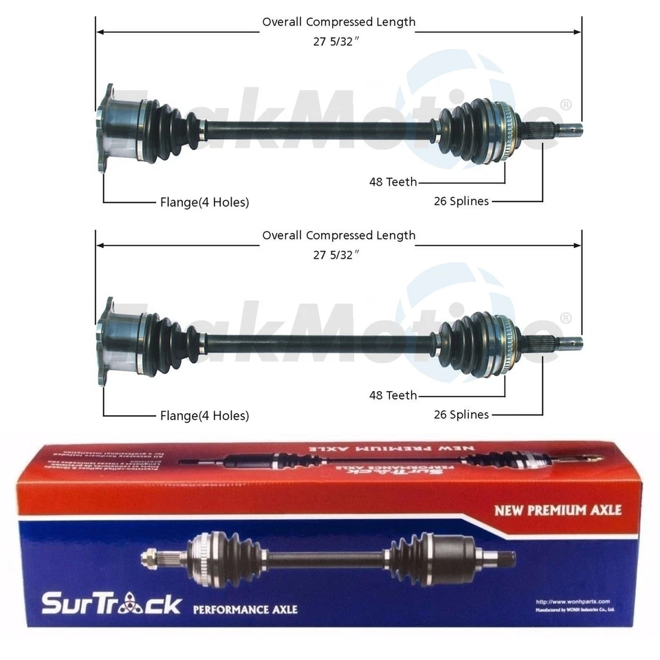 SurTrack Pair Set of 2 Rear CV Axle Shafts For Lexus RX300 Toyota Highlander AWD - Image 1 of 1