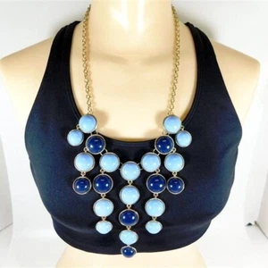7/2388 Collar Mujer Dos Tonos Azul Burbuja Distintivo Con Cadena de Oro 23 - Imagen 1 de 3