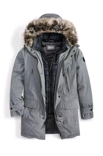 Nuovo Michael Kors uomo grigio piumino con cappuccio bavaglino snorkel parka cappotto giacca prezzo al dettaglio consigliato $375
