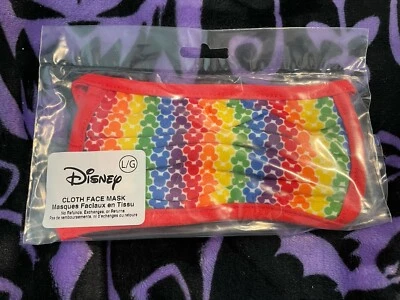 BRAND NEW Disney Parks Rainbow Pride Cloth Face Mask Sealed Adult Large - Image 1 of 2