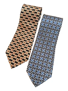 Crescenzo 2 Pack All Silk Allover Printed Tie NEW-016 - Picture 1 of 4