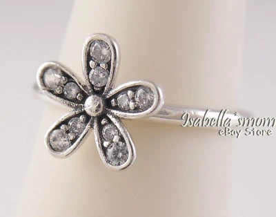 Brillante Margherita Autentico PANDORA Fiore Argento Anello 190932CZ Scegli Sz & - Immagine 1 di 4